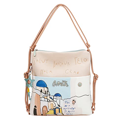Imagen de Anekke Bolso de Mujer Bandolera Mediana Bolsa de Hombro de Polipiel con 1 Asa Cierre de Cremallera Colección Mediterranean Accesorios y Complementos Mujer 27 x 25 x 8 cm
