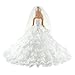 Festfun Robe de Mariage Poupée avec Un Voile Robe de Mariée Broderie Floral Blanche Robe Princesse élégante pour Poupée Fille de 11,5 Pouce