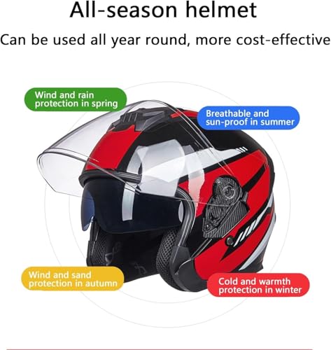 Casco abierto retro de moto certificado DOT que evita el calor excesivo 6
