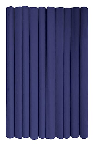 Interdruk - Rollos de papel crepé para niños, bricolaje y decoraciones - Paquete de 10 rollos (50 cm x 200 cm, 28 g/m2) - 16 azul marino