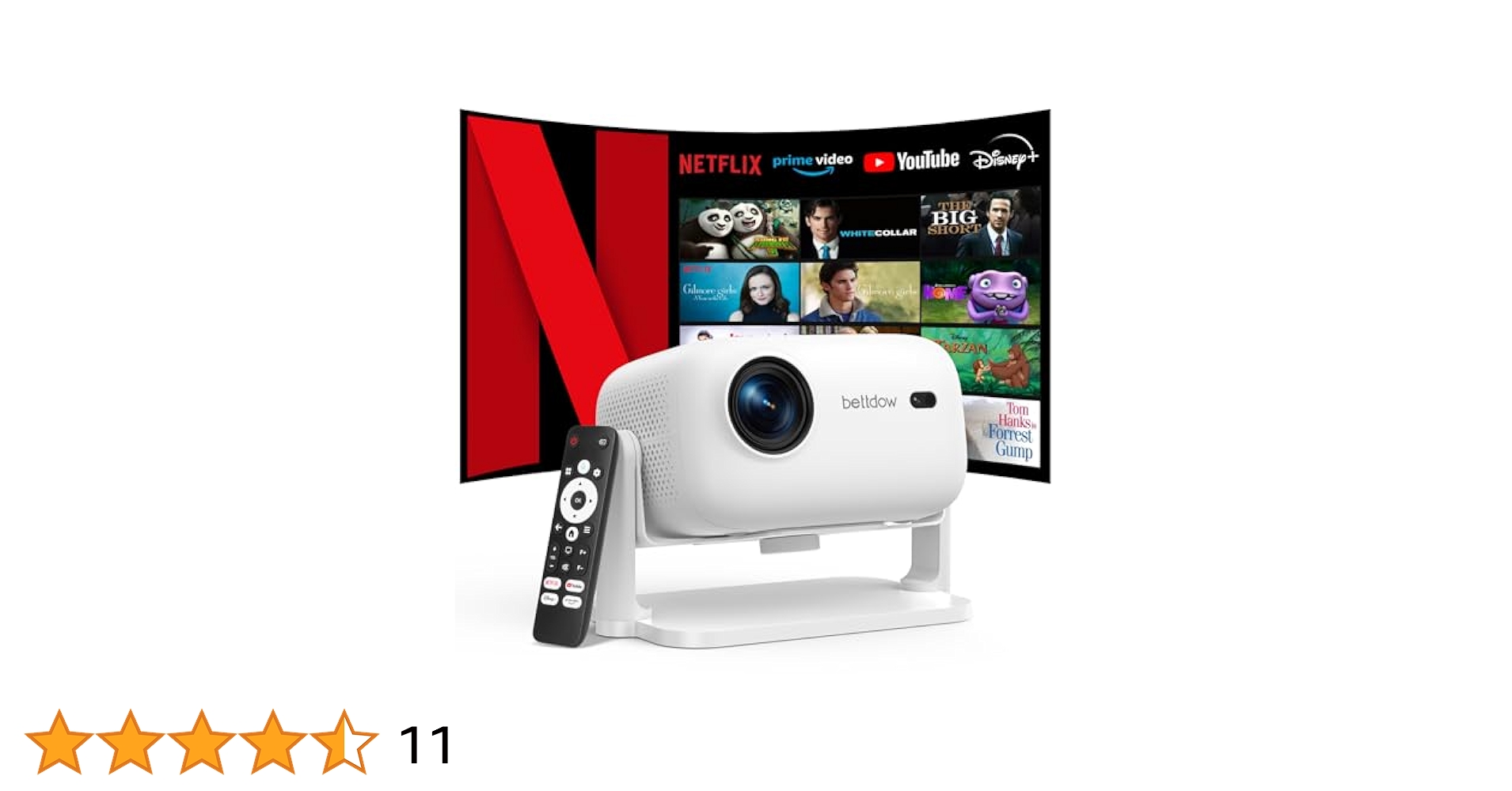 Bettdow 4K Projector [Official Netflix], Fully Sealed 1080P