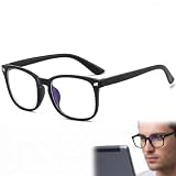 DYIOTF Blaulichtfilter Brille ohne Stärke für Damen Herren - Computerbrille Gaming Brille Matt Schwarz - Anti Blaulicht Brille UV400 Schutz für PC Handy TV - Modische Nerdbrille Bildschirmbrille