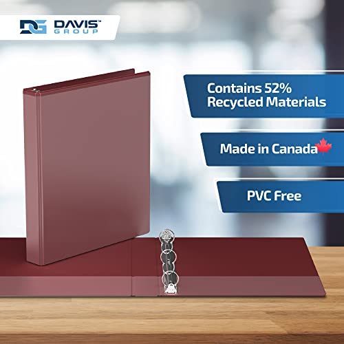 Image of Easyview 3-Ring Binder, Clear-View Cover, 1 inch Round Rings, Burgundy, 6 Pack
