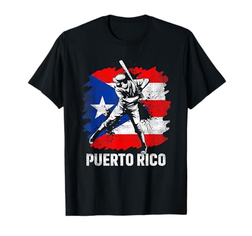 Puerto Rican Baseball Player Puerto Rico Flag Baseball Fans T-Shirt
