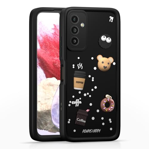 Image of Outlouders Back Cover for Samsung Galaxy F23 5G | 3D Cartoon Cute Fun Bear | Silicone Full Body Protection Bumper Case (Black)