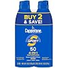Coppertone Sport Sunscreen Spray SPF 50, Water Resistant Spray Sunscreen Pack, 5.5 Oz, Pack of 2 (Packaging May Vary)