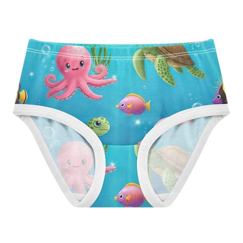 Cotton Girls Underwear Toddlers Cute Cartoon Octopus Turtles Sea Panties for Girl Aesthetic Briefs Kids Undies 2t - Main Image