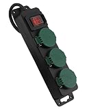 Przedłużacz Pantherise 3x Gniazda IP44 | Długi Kabel | Z Uziemieniem | Włącznik | Do Ogrodu, Budowy, Warsztatu | Czarny (Kabel 10m)