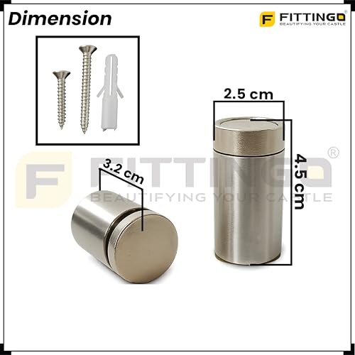 Image of 3 Inch Door Stopper Pipe Magnetic /Stopper for Main Door /Stainless Steel Heavy Duty Magnet Door Stops /Door Back Stopper for Home /Office /Hotels - (Pack of 2) - SS Finish-| 3 Years Warranty |