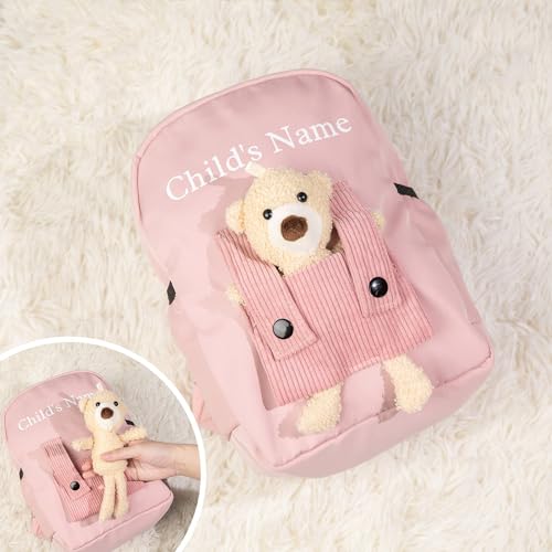 callie Personalized Bear Backpack, Custom Cute Detachable Bear Nursery Backpack with Name, Gift for Kids2