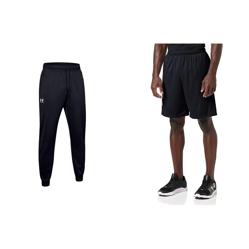 Under Armour komfortable Sporthose für Männer mit integrierter Handytasche Schwarz M, atmungsaktive Sweatshorts für Männer mit Loser Passform Schwarz M