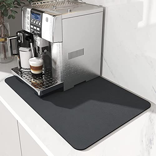 キッチン乾燥マット 水切りマット コーヒーメーカーマット 滑り止め吸水水切りマット 速乾性水切りマット キッチンカウンター用 汚れ吸収ゴム裏打ち速乾 耐油性 お手入れ簡単 滑り止速乾 皿置き 食器おき 乾燥用マット シンクマット調理台保護マット皿置き ラン