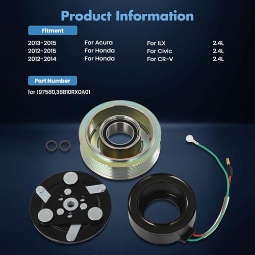 Image of ECCPP AC Compressor Clutch Kit for Honda Civic L4 2.4L 2012-2015