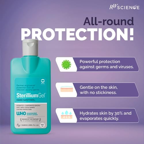 Image of RW Sterillium Gel | Hand Sanitizer Gel | Non - Sticky Hand Sanitizer Gel | 100ML (Pack of 3)