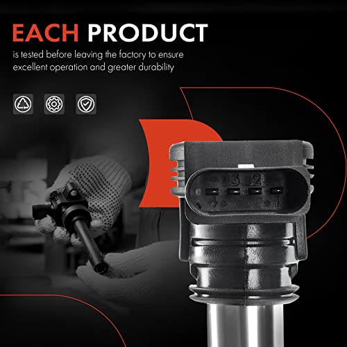A-Premium Ignition Coil Pack Set Of 4 Compatible With Audi A3 2004-2013 A4 2005-2016 Volkswagen Jetta 2005-2015 Tiguan 2009-2017 L4 2.0L 2.5L #TOP5