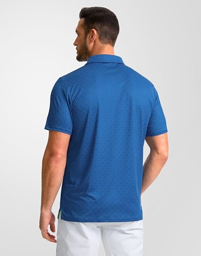 Image of Obla Mens Golf Polo Shirts Short Sleeve Dry Fit Performance Moisture Wicking Casual Print Collared Golf Shirts for Men