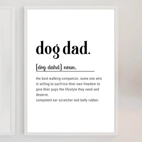 Classydesigns Impression « Dog Dad » | Cadeaux pour papa | Cadeau d'anniversaire pour papa | Définition pour elle | Impressions numériques Cover