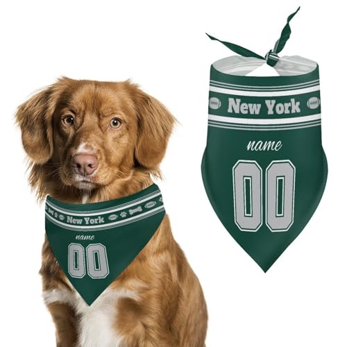 Personalized New York Dog Bandana Custom Dog Bandana with Name Number Customized Football Style Dogs Scarf for Small Medium Large Dogs Cats