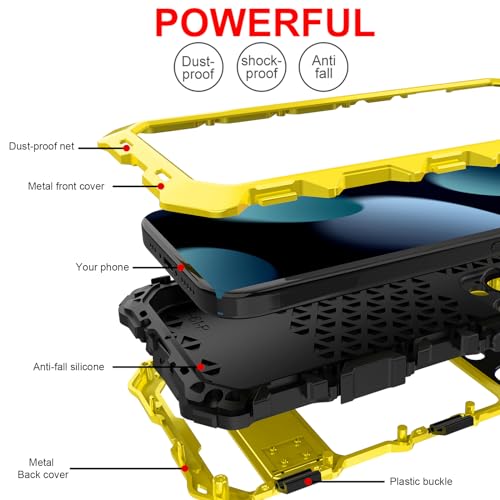 Coque béquille intégrée iPhone 15 Pro Max, armure aluminium antichoc de qualité militaire - 6