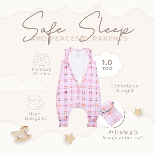 Image of Sleeveless Soft Baby & Toddler Sleeping Sack, Breathable with Adjustable Feet Cuffs & Anti-Slip Grip