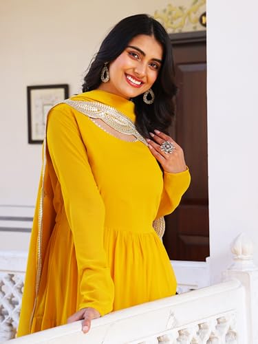 Image of Wedani Georgette Sequins Work Anarkali Kurta Set for Women