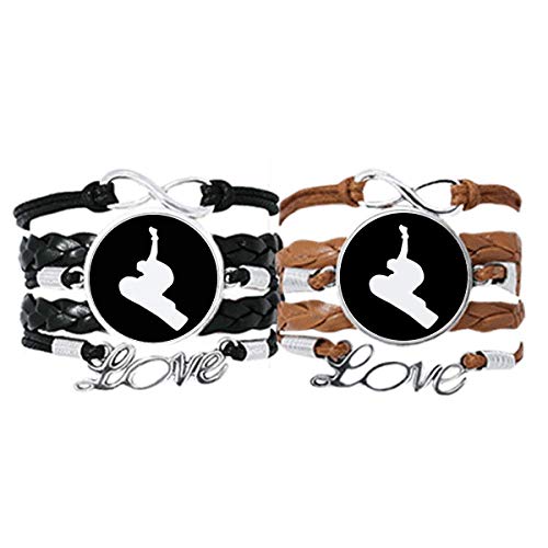 Pulsera de cuero Skate Sport negra ligera que no molesta al patinar