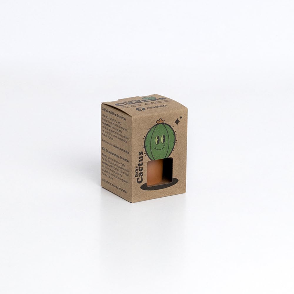 Baby Cactus – Kit de Cultivo de Cactus con Maceta de Barro Artesanal | Fácil de Cuidar | Regalo Original y Decorativo | Resetea