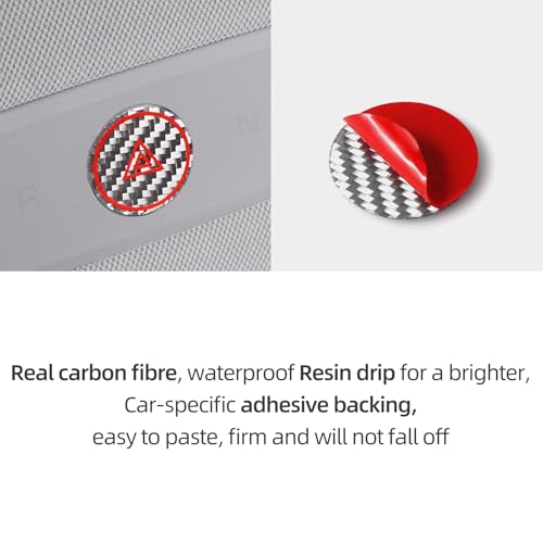 Image of BETTERHUMZ Car Interior Carbon Fiber Sticker Compatible with Tesla Model 3 Highland 2024 2026 Model Y Juniper 2025 Roof Warning Button Trim Reading Light Cover Accessories (Silver)