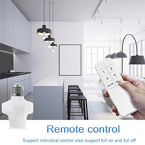 QIACHIP Remote Control Light Socket E26 E27 Bulb Socket Adapter, ZigBee Smart Light Holder Compatible with Alexa Echo Voice Control, Requires Zigbee Hub by QIACHIP - Image 2