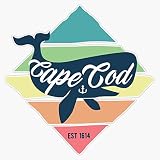 R3S Cape Cod Whale Massachusetts Summer Vibes Bumper Sticker Vinyl Decal 5''