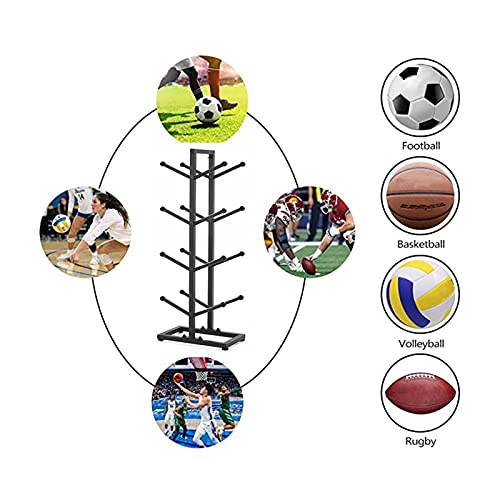 Ballenrek Basketbal Voetbal Houder Vrijstaande basketbalopslaghouder kan 8 ballen opslaan, grote opslag verticale balrek… - Image 7