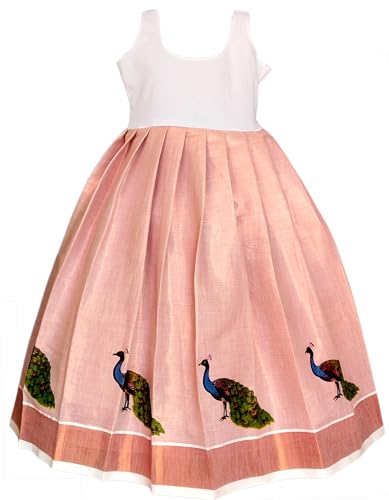 Image of Girl's Silk Readymade Traditional Lehenga Choli with-KERALP PATTU 4 colour