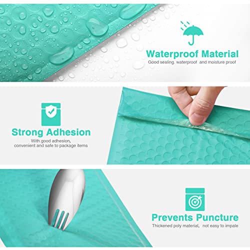 Image of Metronic Teal Bubble Mailers 4x8 Inch 100 Pack Self-Seal Padded Envelopes