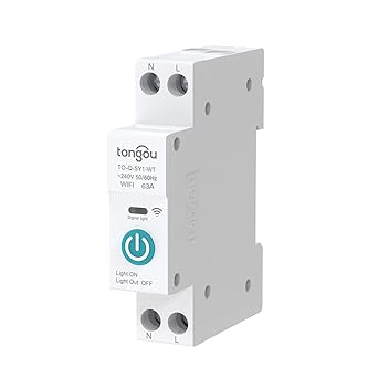 WiFi ligent Circuit Breaker Wireless Remotes Control Din Rail Switch Mobilephone A Remotes Viewing ligent Home Equipment Ti ng Countdown Loop Ti ng Modes Compatible with Alexa-buzhi