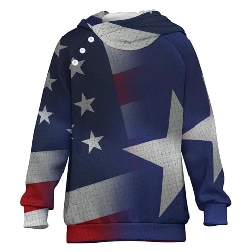Usa And Puerto Rico FlagsChildren's Raglan Sleeve Hoodie, Suitable for Home And Outdoor Use12-13Y