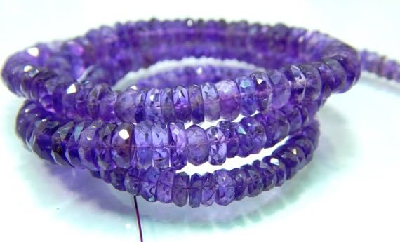 Perles améthyste facettées LKBEADS en forme de pneu 4x7.5mm pour la création de bijoux uniques