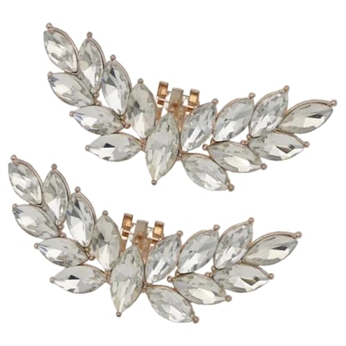 [�C���X�N] 2Pcs Detachable Angelic Wing Rhinestones Shoe Charms Clips for Women Wedding Bride Crystal High Heel Buckles Decorations 