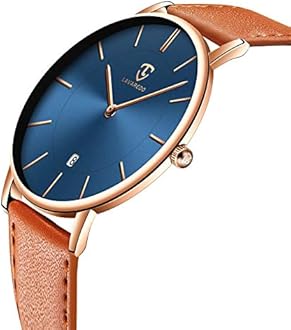BEN NEVIS Mens Watches, Minimalist Fashion Simple Wrist Watch for Men Analog Date with Leather Strap
