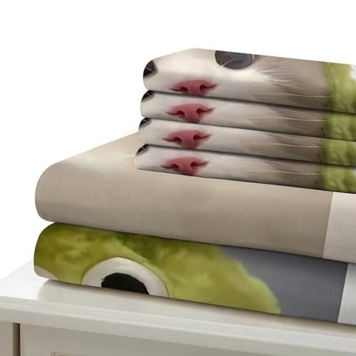 Housse de couette microfibre ultra douce et hypoallergénique chat 3D