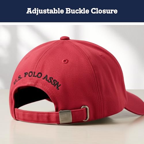 Image of U.S. Polo Assn. Baseball Cap, 100% Cotton Adjustable Dad Hat with Small Pony Logo