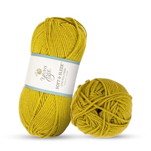 Image of Hobby Lobby Yarn Bee Soft & Sleek Yarn, 310 Green Apple | 4 Medium Weight, 100% Low Pill Acrylic, 232 Yards Per Skein