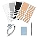 Produktbild NEWKITS 8 Blätter Unsichtbarer Ring Sizer Loser Ringgrößenversteller zum Befestigen von Breiten Ringen, 2 Arten von Dicke, 4 Farben, 152 Stück Isgesamt, Enthalten 1 Ringgrößenmesser.