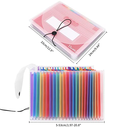 Uquelic Pasta de arquivo expansível com 24 bolsos – organizador de armazenamento de documentos expan