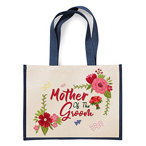 Getagift Mother Of The groom Wedding Themed Canvas Shopping Jute Bag Valentine/Wedding Gift. (Navy Blue)