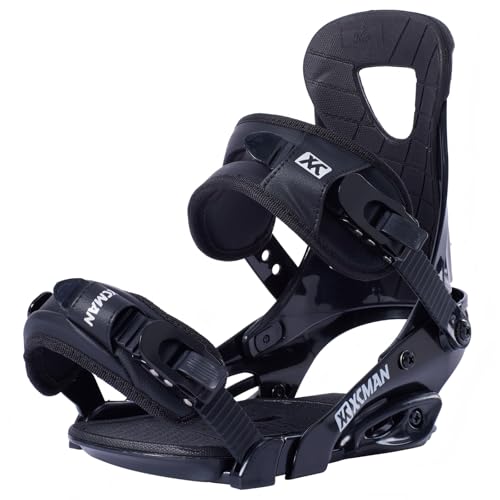 XCMAN Outdoors All-Mountain Snowboard Binding | Boot Size 9-12 (Black, L)
