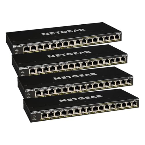 Image of NETGEAR Gigabit Ethernet Unmanaged Network Switch (GS316P), 16 Port, PoE+ @ 115W (Pack of 4)