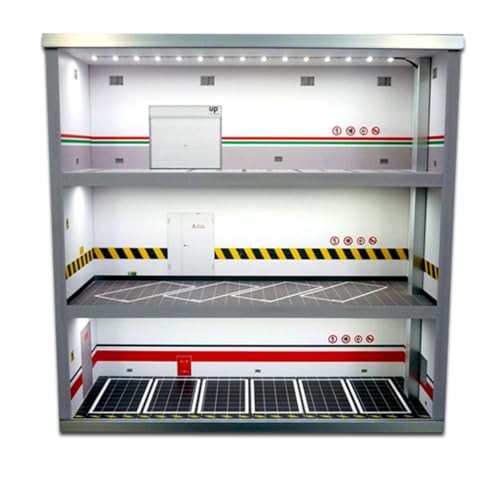 Model Car Display Case,Display Mini Garage Suitable for Model Cars,1?64 Model Car Parking Lot,Decorative Children's Gifts,Toy car Storage,LED Lighting Garage Car Collection 3 Layers,Toys,Display Stand