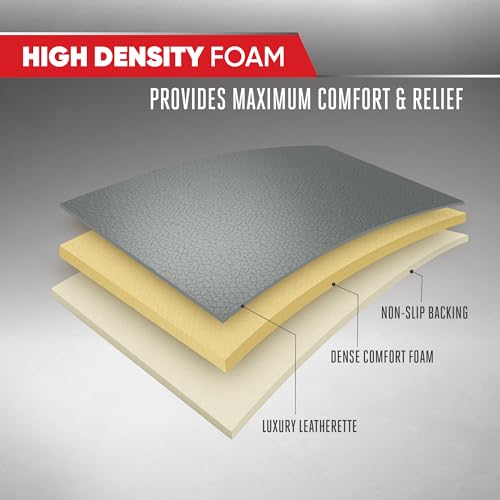 Image of Motor Trend Seat Covers for Cars Trucks SUV, Faux Leather 2-Pack Gray Padded Car Seat Covers with Storage Pockets, Premium Interior Seat Cover