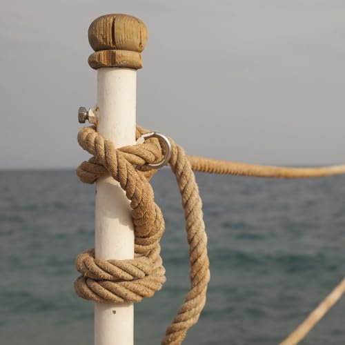 XINSHUNCAN Juteseil 28mm 5M,Natürliche Hanfseil 4-Stränge Dicke Jute Schnur Gedreht Tauwerk Tau Seil für Garten Handwerk DIY Dekoration Deko Seil Tauziehen Absperrseil Handlaufseil