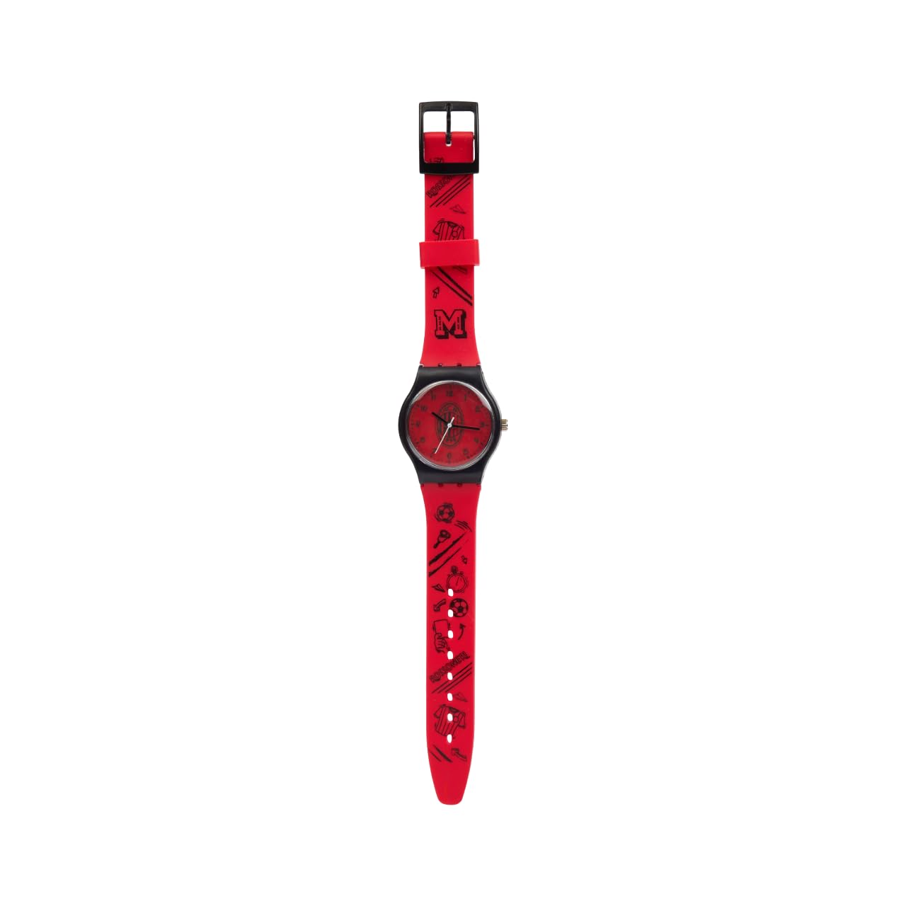 A.C. Milan Orologio per Piccoli Tifosi Rossoneri, con Cinturino in Gomma, Prodotto Ufficiale, Rosso